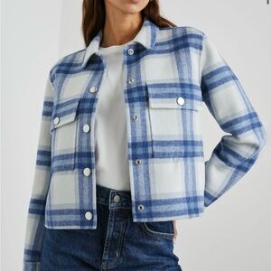 Rails Blue and White Checked Jacket